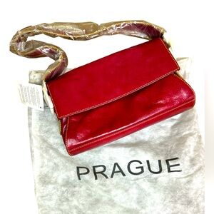 Prague Red Leather Purse, NWT, with original dust bag. Gorgeous!